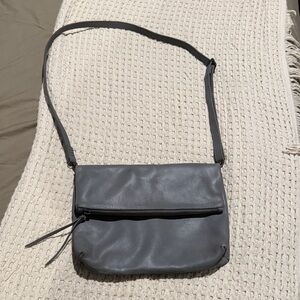 Able Charcoal Leather Crossbody Bag